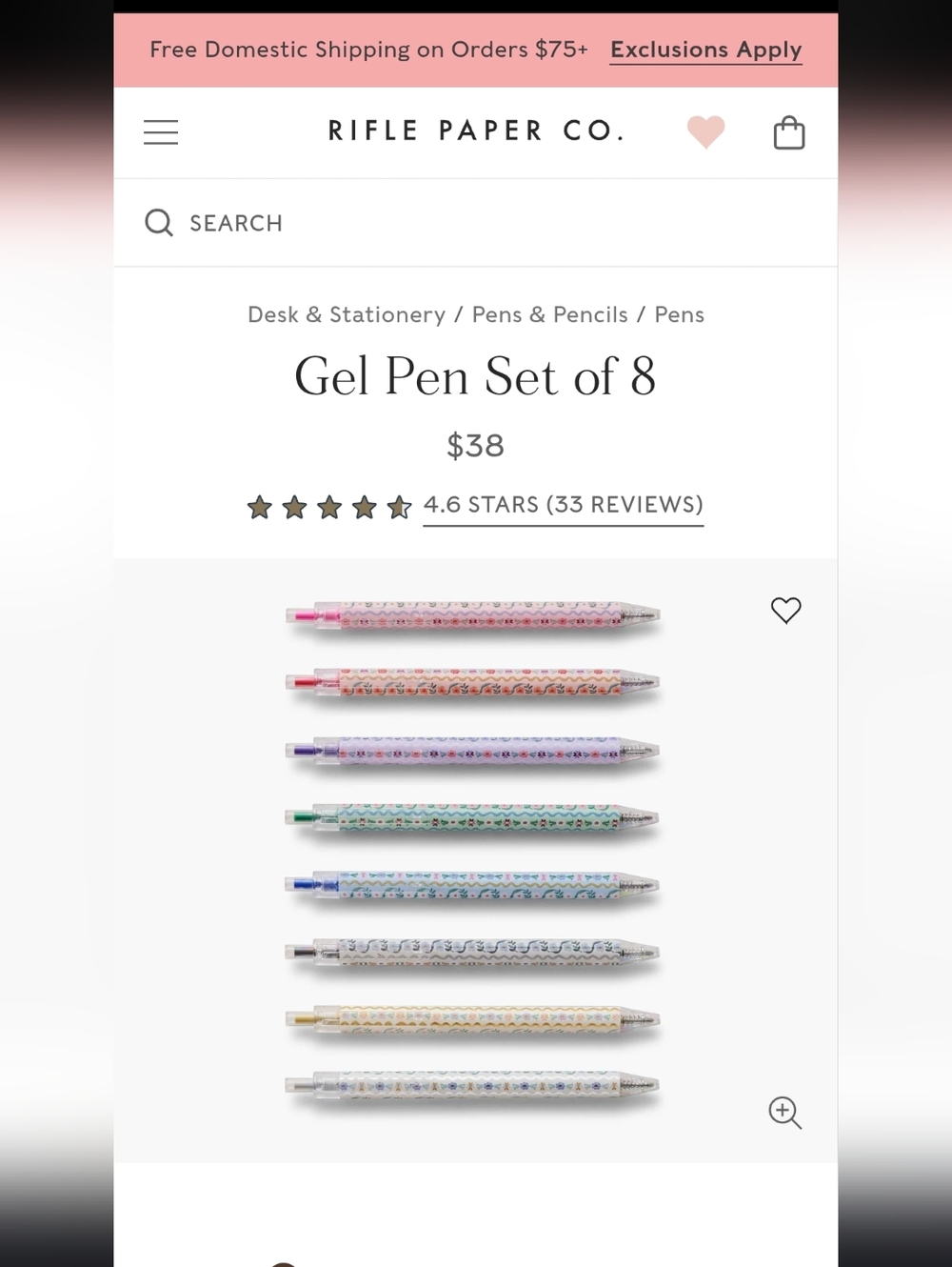 Rifle Paper Co. Gel Pens (8) NWT - Picture 7 of 7